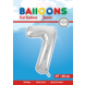 Folie Ballon Cijfer 7 Zilver XL 86cm leeg Folie Ballon Cijfer 7 Zilver XL 86cm leeg