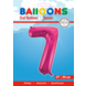 Folie Ballon Cijfer 7 Fuchsia XL 86cm leeg Folie Ballon Cijfer 7 Fuchsia XL 86cm leeg