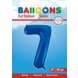Folie Ballon Cijfer 7 Blauw XL 86cm leeg Folie Ballon Cijfer 7 Blauw XL 86cm leeg