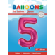 Folie Ballon Cijfer 5 Fuchsia XL 86cm leeg Folie Ballon Cijfer 5 Fuchsia XL 86cm leeg