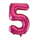 Folie Ballon Cijfer 5 Fuchsia XL 86cm leeg Folie Ballon Cijfer 5 Fuchsia XL 86cm leeg