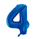 Folie Ballon Cijfer 4 Blauw XL 86cm leeg Folie Ballon Cijfer 4 Blauw XL 86cm leeg