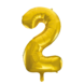 Folie Ballon Cijfer 2 Goud XL 86cm leeg Folie Ballon Cijfer 2 Goud XL 86cm leeg