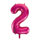 Folie Ballon Cijfer 2 Fuchsia XL 86cm leeg Folie Ballon Cijfer 2 Fuchsia XL 86cm leeg