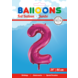 Folie Ballon Cijfer 2 Fuchsia XL 86cm leeg Folie Ballon Cijfer 2 Fuchsia XL 86cm leeg