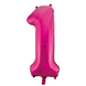 Folie Ballon Cijfer 1 Fuchsia XL 86cm leeg Folie Ballon Cijfer 1 Fuchsia XL 86cm leeg