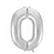Folie Ballon Cijfer 0 Zilver XL 86cm leeg Folie Ballon Cijfer 0 Zilver XL 86cm leeg