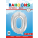 Folie Ballon Cijfer 0 Zilver XL 86cm leeg Folie Ballon Cijfer 0 Zilver XL 86cm leeg
