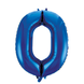 Folie Ballon Cijfer 0 Blauw XL 86cm leeg Folie Ballon Cijfer 0 Blauw XL 86cm leeg