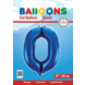 Folie Ballon Cijfer 0 Blauw XL 86cm leeg Folie Ballon Cijfer 0 Blauw XL 86cm leeg