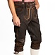 Lederhose Leer Lang Donkerbruin Gestikt en Bretels Lederhose Leer Lang Donkerbruin Gestikt en Bretels