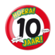 Button 10 Jaar Verkeersbord 10,2cm Button 10 Jaar Verkeersbord 10,2cm