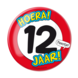 Button 12 Jaar Verkeersbord 10,2cm Button 12 Jaar Verkeersbord 10,2cm