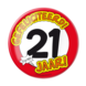 Button 21 Jaar Verkeersbord 10,2cm Button 21 Jaar Verkeersbord 10,2cm