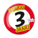 Button 3 jaar Verkeersbord 10,2cm Button 3 jaar Verkeersbord 10,2cm