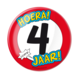 Button 4 jaar Verkeersbord 10,2cm Button 4 jaar Verkeersbord 10,2cm