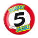 Button 5 jaar Verkeersbord 10,2cm Button 5 jaar Verkeersbord 10,2cm