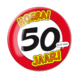 Button 50 jaar Verkeersbord 10,2cm Button 50 jaar Verkeersbord 10,2cm