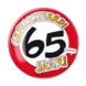 Button 65 jaar Verkeersbord 10,2cm Button 65 jaar Verkeersbord 10,2cm