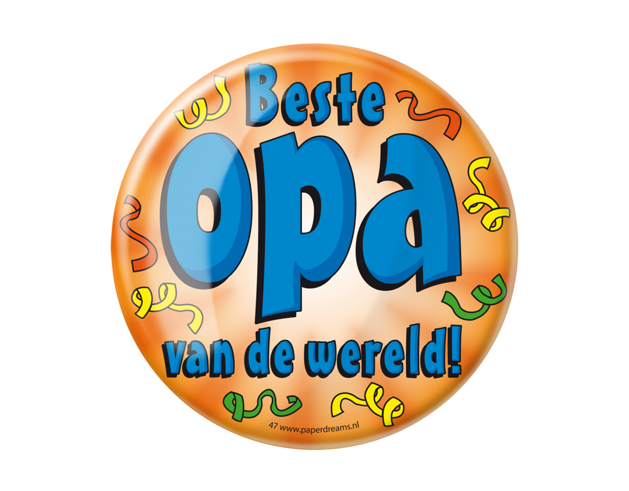Button Beste Opa van de Wereld 10,2cm - Partywinkel