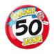 Sarah Button 50 Jaar verkeersbord 10,2cm Sarah Button 50 Jaar verkeersbord 10,2cm