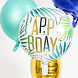 Helium Ballon Happy B-Day Bladeren Leeg 45cm Helium Ballon Happy B-Day Bladeren Leeg 45cm
