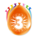 Ballonnen 3 Jaar Hoera 30cm 8st Ballonnen 3 Jaar Hoera 30cm 8st