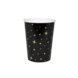 Bekers Gouden Sterren Zwart 13cm 8st Bekers Gouden Sterren Zwart 13cm 8st
