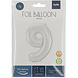 Folie Ballon Cijfer 9 Mat Wit XL 86cm leeg Folie Ballon Cijfer 9 Mat Wit XL 86cm leeg