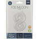 Folie Ballon Cijfer 8 Mat Wit XL 86cm leeg Folie Ballon Cijfer 8 Mat Wit XL 86cm leeg