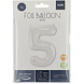 Folie Ballon Cijfer 5 Mat Wit XL 86cm leeg Folie Ballon Cijfer 5 Mat Wit XL 86cm leeg