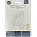 Folie Ballon Cijfer 4 Mat Wit XL 86cm leeg Folie Ballon Cijfer 4 Mat Wit XL 86cm leeg
