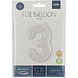 Folie Ballon Cijfer 3 Mat Wit XL 86cm leeg Folie Ballon Cijfer 3 Mat Wit XL 86cm leeg