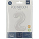 Folie Ballon Cijfer 2 Mat Wit XL 86cm leeg Folie Ballon Cijfer 2 Mat Wit XL 86cm leeg