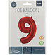 Folie Ballon Cijfer 9 Mat Rood XL 86cm leeg Folie Ballon Cijfer 9 Mat Rood XL 86cm leeg