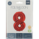 Folie Ballon Cijfer 8 Mat Rood XL 86cm leeg Folie Ballon Cijfer 8 Mat Rood XL 86cm leeg