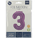 Folie Ballon Cijfer 3 Mat Paars XL 86cm leeg Folie Ballon Cijfer 3 Mat Paars XL 86cm leeg
