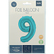 Folie Ballon Cijfer 9 Pastel Mintgroen XL 86cm leeg Folie Ballon Cijfer 9 Pastel Mintgroen XL 86cm leeg