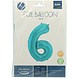 Folie Ballon Cijfer 6 Pastel Mintgroen XL 86cm leeg Folie Ballon Cijfer 6 Pastel Mintgroen XL 86cm leeg