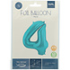 Folie Ballon Cijfer 4 Pastel Mintgroen XL 86cm leeg Folie Ballon Cijfer 4 Pastel Mintgroen XL 86cm leeg
