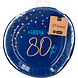 Borden 80 Jaar Blauw 23cm 8st Borden 80 Jaar Blauw 23cm 8st