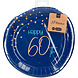 Borden 60 Jaar Blauw 23cm 8st Borden 60 Jaar Blauw 23cm 8st