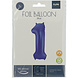 Folie Ballon Cijfer 1 Mat Blauw XL 86cm leeg Folie Ballon Cijfer 1 Mat Blauw XL 86cm leeg