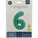 Folie Ballon Cijfer 6 Mat Groen XL 86cm leeg Folie Ballon Cijfer 6 Mat Groen XL 86cm leeg