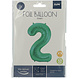 Folie Ballon Cijfer 2 Mat Groen XL 86cm leeg Folie Ballon Cijfer 2 Mat Groen XL 86cm leeg