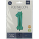 Folie Ballon Cijfer 1 Mat Groen XL 86cm leeg Folie Ballon Cijfer 1 Mat Groen XL 86cm leeg