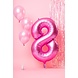 Folie Ballon Cijfer 8 Mat Roze XL 86cm leeg Folie Ballon Cijfer 8 Mat Roze XL 86cm leeg