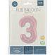 Folie Ballon Cijfer 3 Pastel Roze XL 86cm leeg Folie Ballon Cijfer 3 Pastel Roze XL 86cm leeg