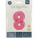 Folie Ballon Cijfer 8 Mat Roze XL 86cm leeg Folie Ballon Cijfer 8 Mat Roze XL 86cm leeg