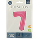 Folie Ballon Cijfer 7 Mat Roze XL 86cm leeg Folie Ballon Cijfer 7 Mat Roze XL 86cm leeg
